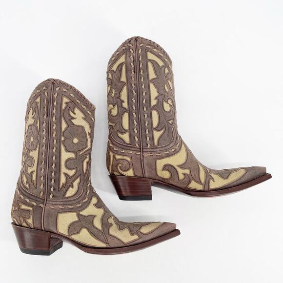 Old Gringo Vintage y2k Jude Brown Floral Overlay Western Cowgirl Boot size 6 - Picture 3 of 10